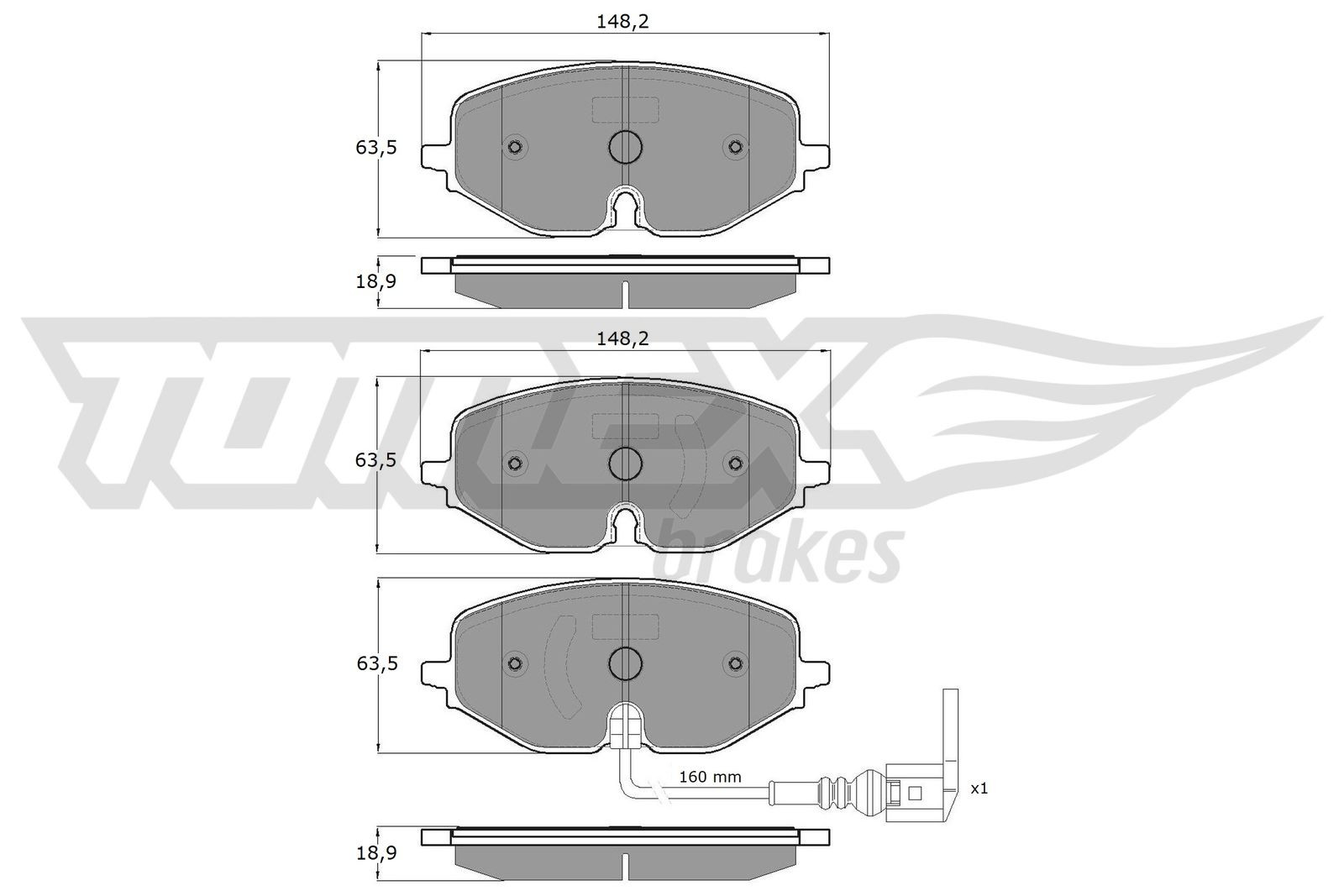 TOMEX Brakes Bremsbelagsatz, Scheibenbremse